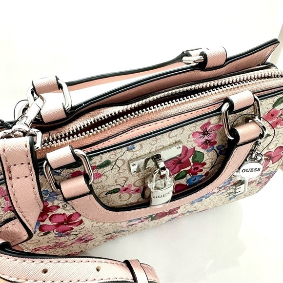 Guess Neutral Floral Crossbody Bag Purse - Picture 4 of 10